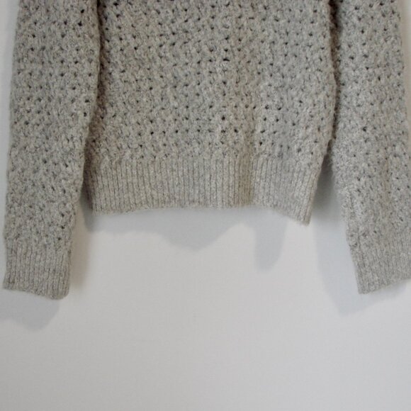 Mango Gray Wool Blend Polo Sweater Openwork Knit BRAND NEW NWT Size Medium - Picture 12 of 13